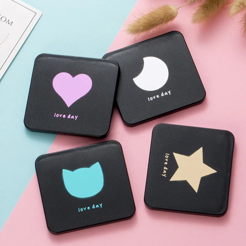 TSHOU709 Double-sided Mirror Foldable Makeup Mirrors Lady Cosmetic Hand Folding Portable Compact Pocket