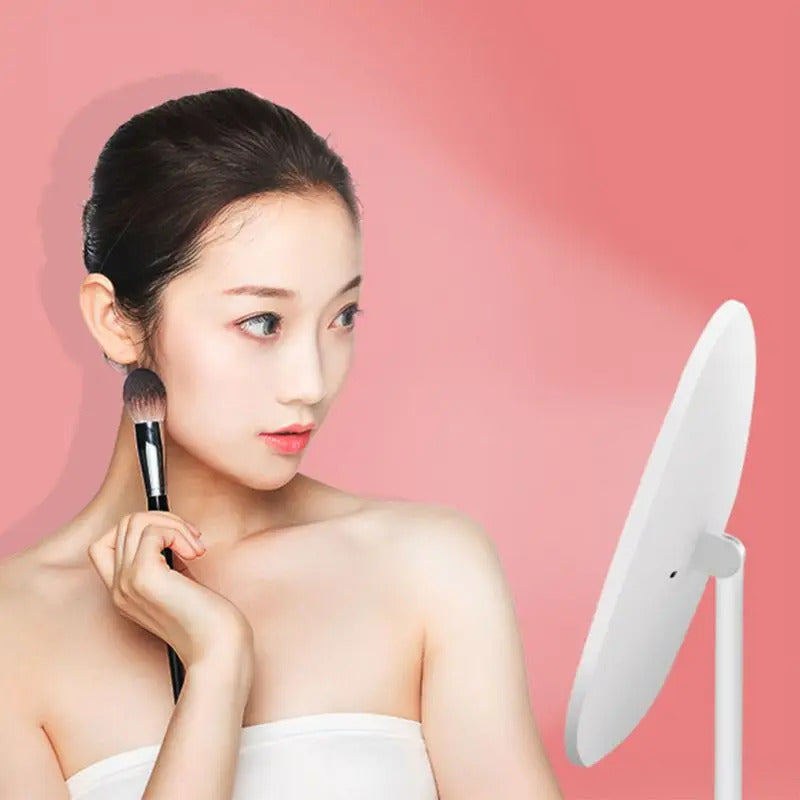 L166 Lights Desktop Makeup Mirror USB Chargeable 180 Free Degree Rotation Portable Touch Screen Switch Dimmable Tabletop Cosmet