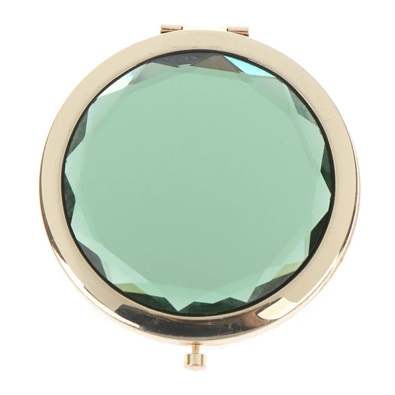 L515  Luxury Crystal Makeup Mirror Portable Round Folded Compact Mirrors Pocket Mirror Making Up for Personalized Gift