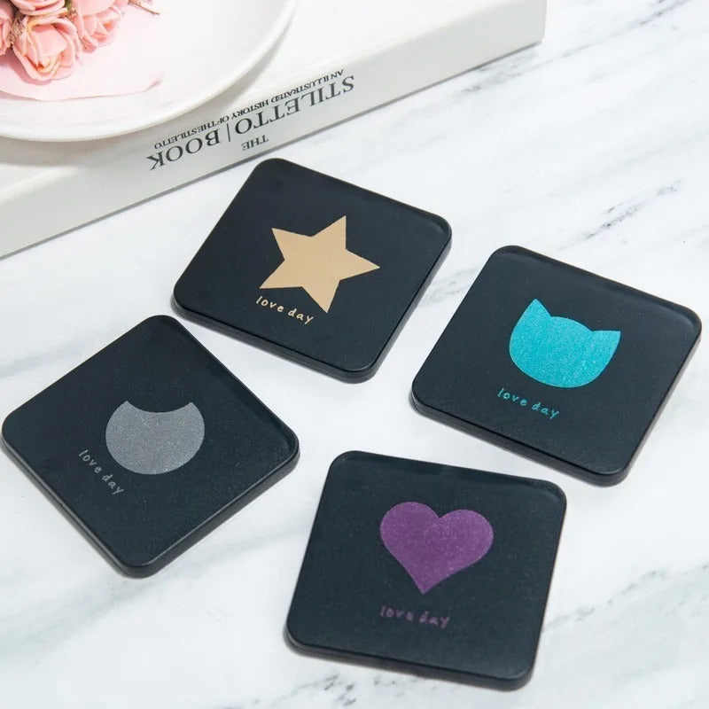 CX220 Mini Square Makeup Mirror Portable Hand Mirror Double-sided Makeup Vanity Mirror Foldable Compact Mirror Pocket Cosmetic
