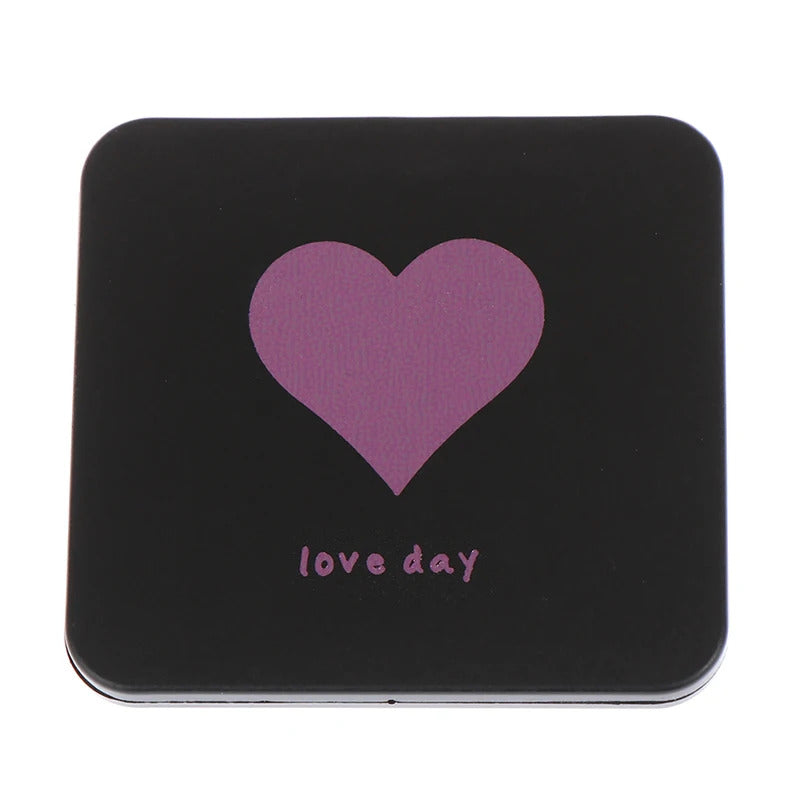 DSHOU302 Double-sided Mirror Women Foldable Makeup Mirrors Lady Cosmetic Hand Folding Outdoor Portable Compact Pocket Random