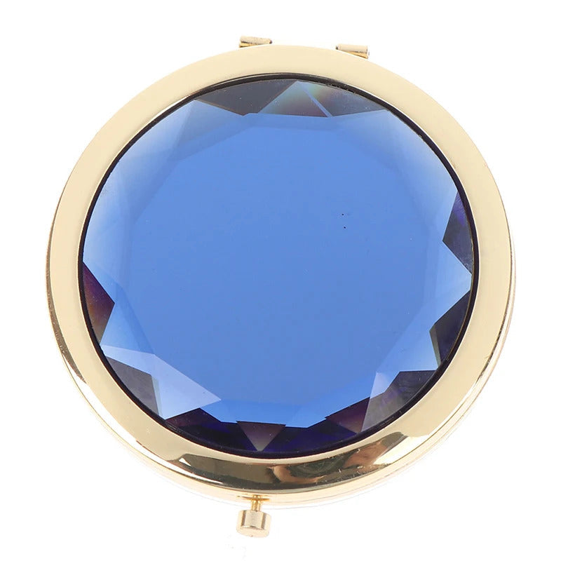 TSHOU579 Luxury Crystal Makeup Mirror Portable Round Folded Compact Mirrors Pocket Mirror Making Up for Personalized Gift