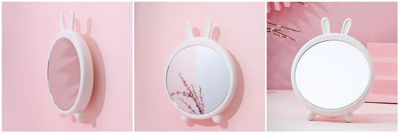 L226 Cute Round Mirror Table Makeup Mirror Hanging Dressing Decorative Mirrors Home Decor Bathroom Supplies Table Mirror Folding