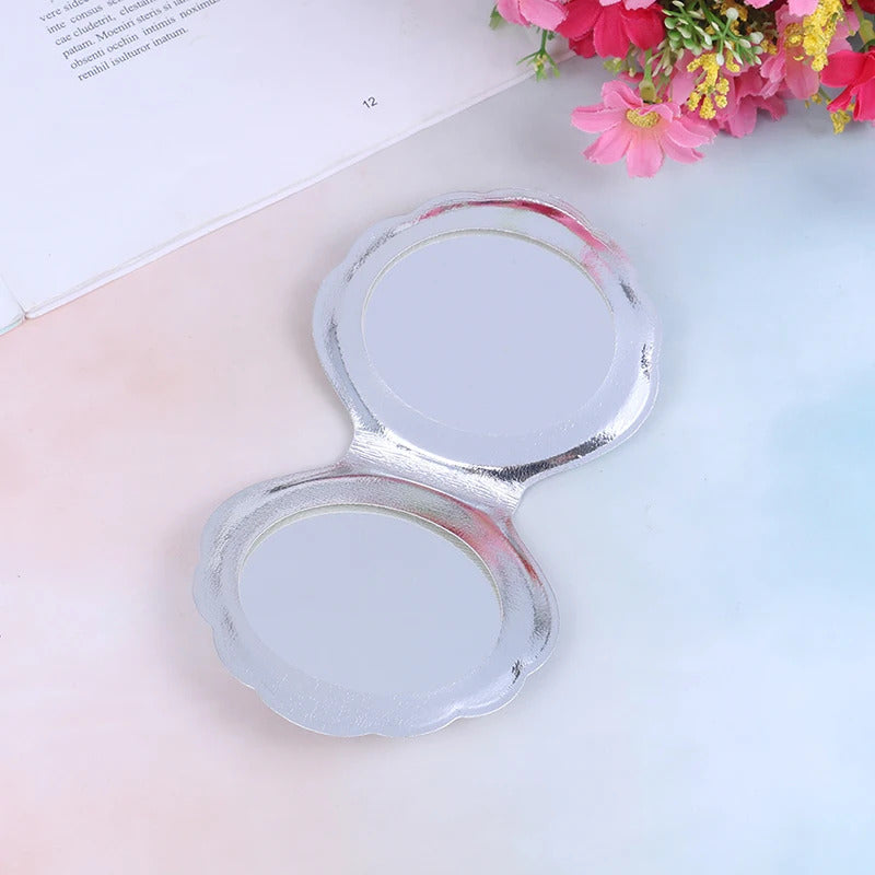 CASHOU178 Girls 2-Face Pocket Cosmetics Mirror Shell PU Leather 1:2 Magnifier Make Up Mirrors Portable Makeup Mirror