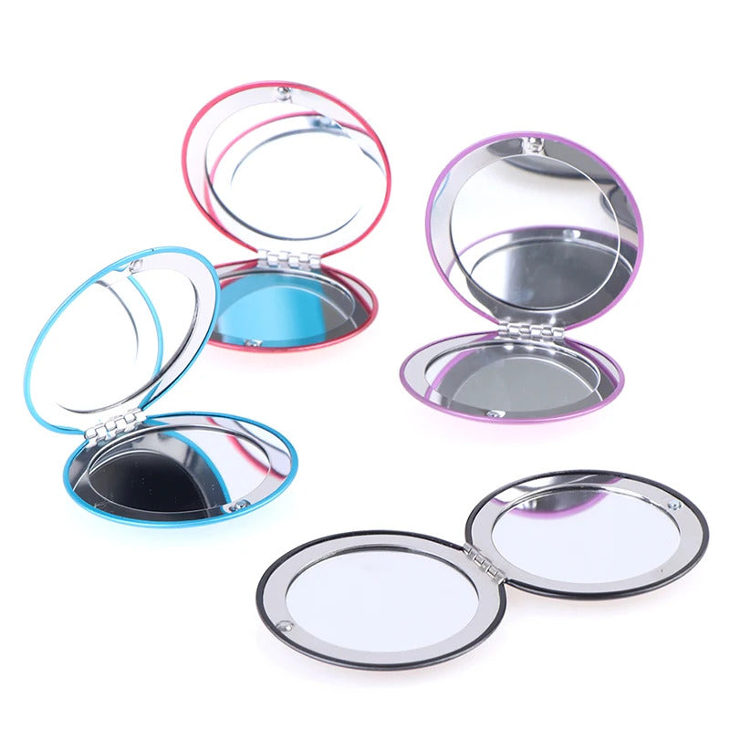 L473 Small Makeup Mirror Cosmetic Magnifying Make Up Mirror for Purse Travel Bag Home Office Mirror