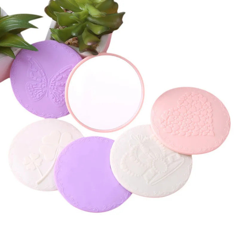 TSHOU762 Cute 1pcs Mini Pocket Makeup Mirror Cosmetic Compact Metal Mirrors Color Random Dia 7cm