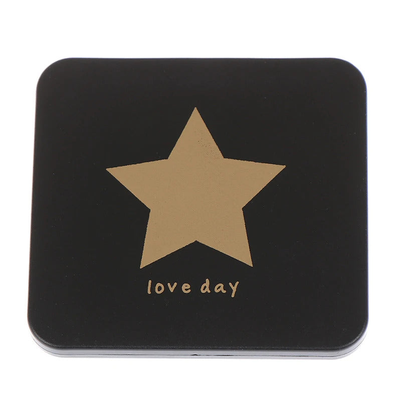 DSHOU223 Double-sided Mirror Women Foldable Makeup Mirrors Lady Cosmetic Hand Folding Portable Compact Pocket Random Color