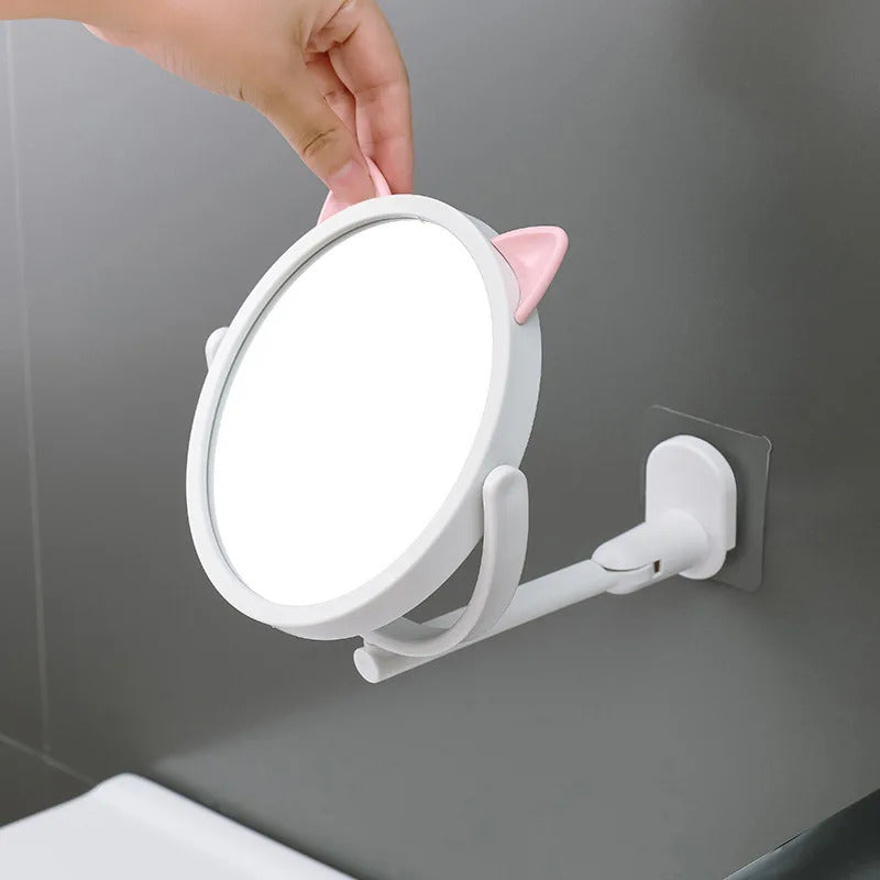 CX86  Folding Makeup Mirror Bathroom Wall Mounted Beauty Vanity Mirror Makeup Bath Cosmetic Folding Arm Smart Shaving Mirror