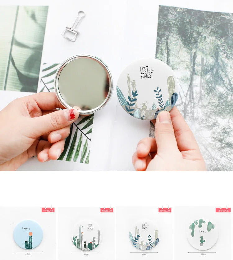 cx349 Anti-fall Cartoon Portable Small Mirror Cute Girls Makeup Mirror Pocket Mirror for Beauty Tools
