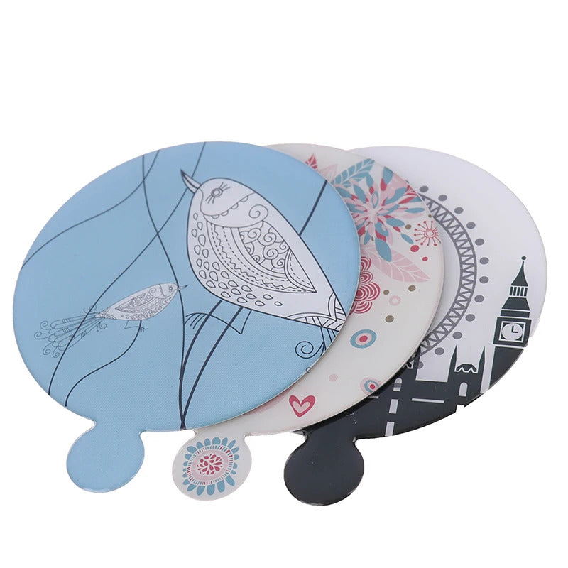 DSHOU367 Makeup Mirror Portable Hand Mini Make Up Mirror Travel Round Pocket Cosmetic Mirror Portable Beauty Makeup Tools Accesso
