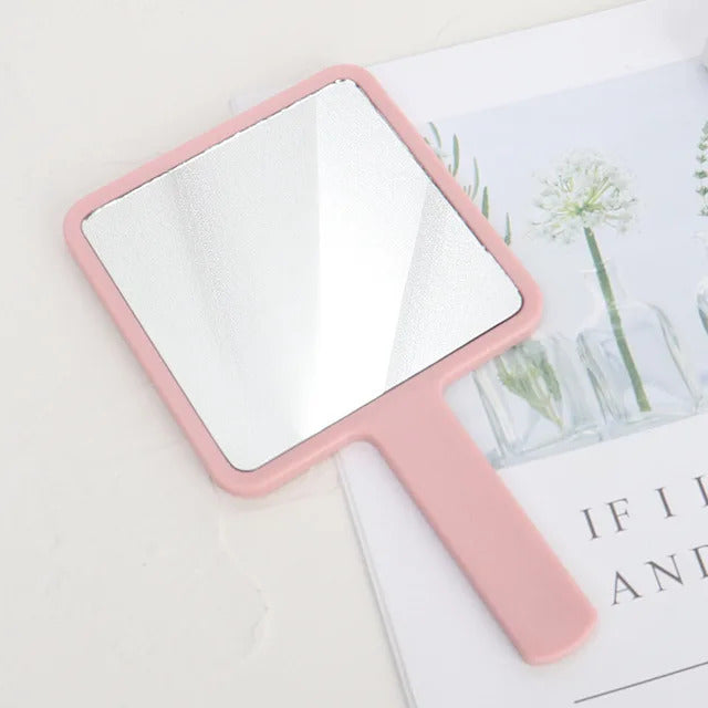 FEN79 Handle Mirror Square Makeup Mirror Handheld Vanity Mirror Hand Mirror Salon Makeup Vanity Cosmetic Compact Mirror for