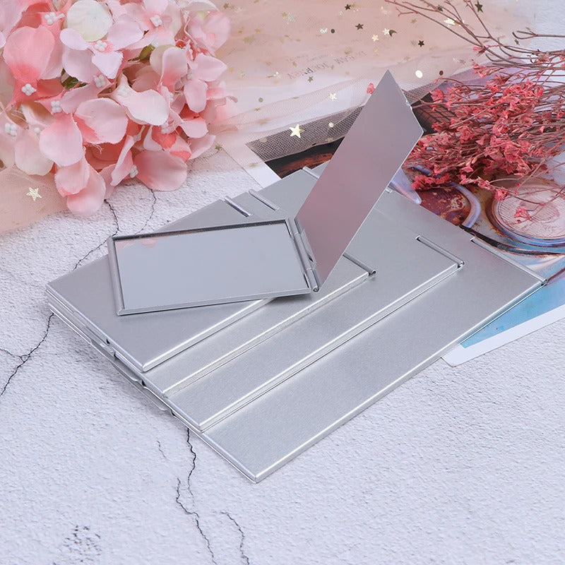 CSHOU378 Pocket Rectangle Makeup Folding Mirrors Ultra-thin Folding Make Up Mirror Personalised Portable Compact Cosmetic Mirror