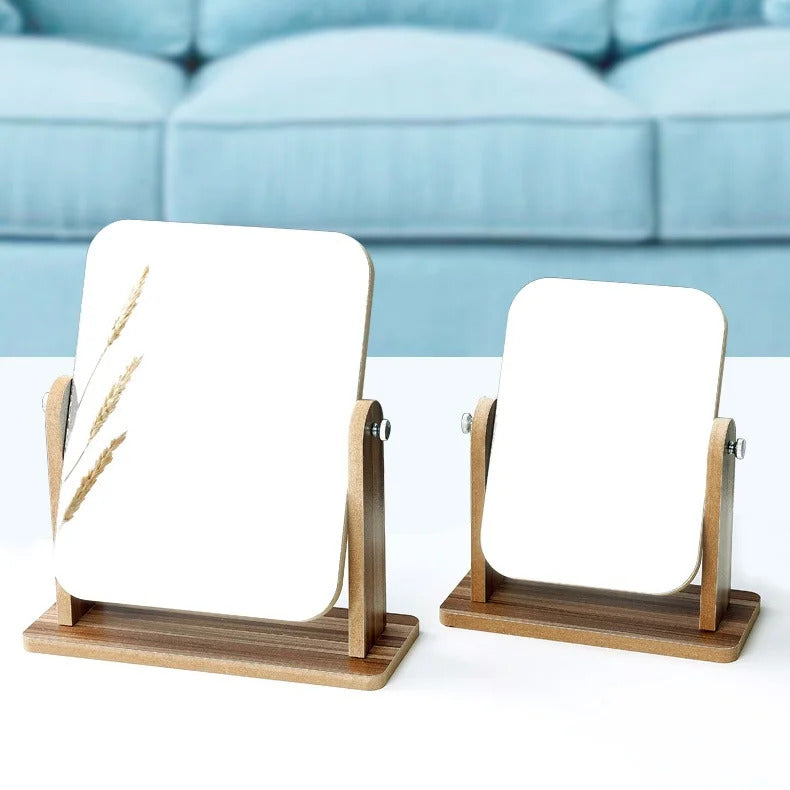 CX93 Makeup Mirror Wood Bathroom Accessories European Standable Desktop Decoration Mirror High Clear Standing Cosmetic Dress