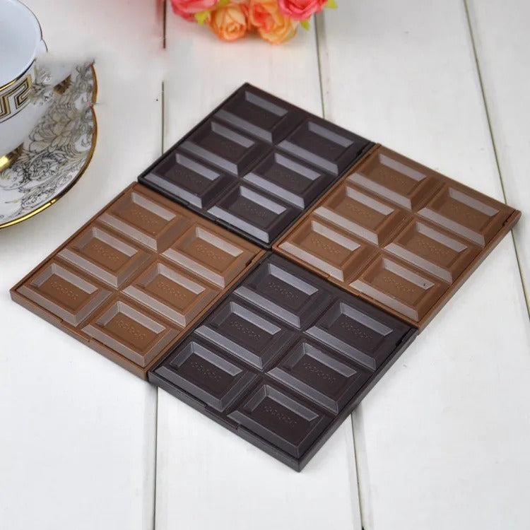 CASHOU78  Pcs Foldable Lovely Mini Makeup Mirror Chocolate Cookie Shaped Square Pocket Mirror Glass for Women Girl