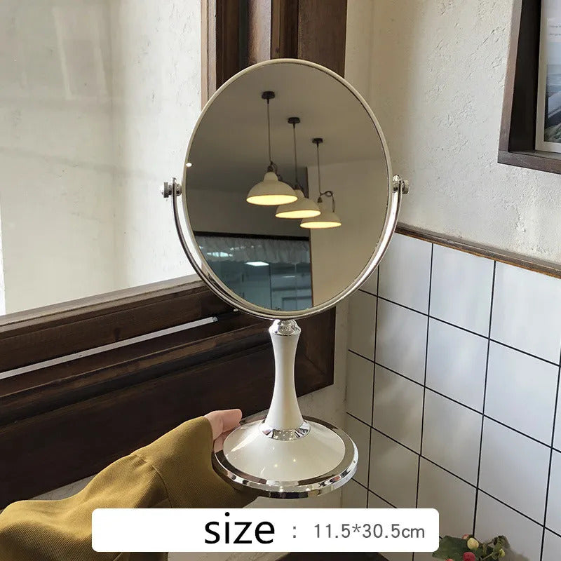 L248 Stand Makeup Compact Mirror Magnification Tabletop Vanity Table Round Mirror Double Sided Makeup Tool