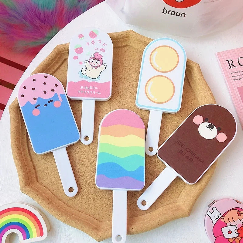 CX29 Makeup Handle Mirror with Comb Cartoon Creative Design Comb Mirror Handle Children Gifts Travel Cute Mirror Portable