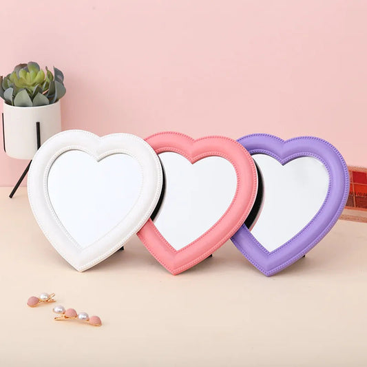 TSHOU519 Cosmetic Mirror Decorative Mirror Girl Heart Vanity Mirror Portable Home Small Compact Mirror Dressing table Mirror