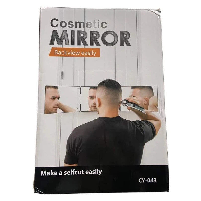 CX196 Trifold Hair Cutting Mirror with Lights 10X Magnification Self Styling Mirrors