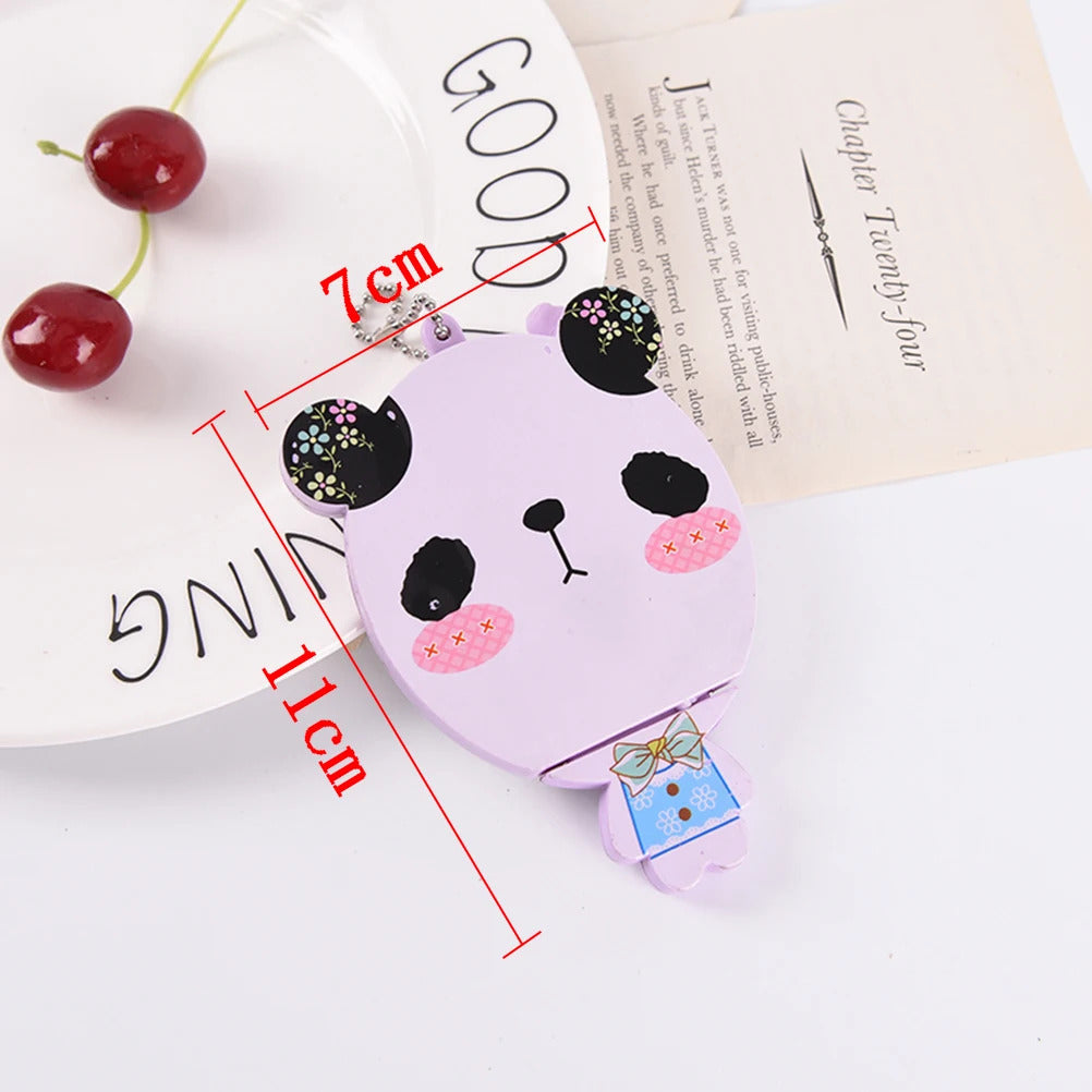 CX117 Cute Women Mini Pocket Makeup Mirror Cartoon Animal Big Face Small Mirror Portable Mirror Comb Suit Keychain pendant