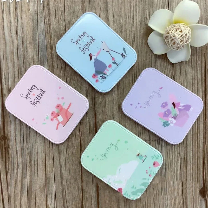 CX335  Anti-fall Cartoon Portable Small Mirror Cute Girls Makeup Mirror Pocket Mirror for Beauty Tools