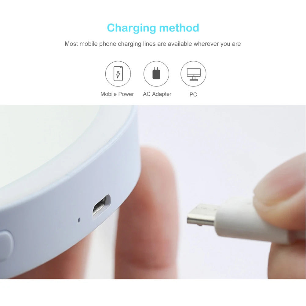 Cx52  Mini Makeup Mirror square Shape Girl Mini Portable Mirror Pocket Makeup Cosmetics Compact Mirrors Rechargeable LED Mirror