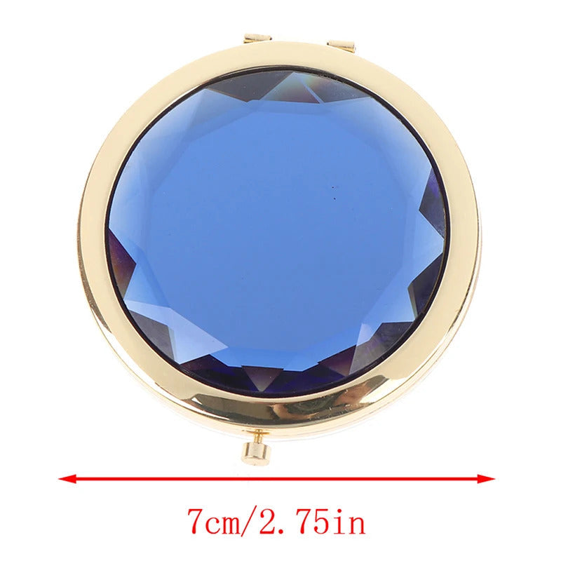TSHOU579 Luxury Crystal Makeup Mirror Portable Round Folded Compact Mirrors Pocket Mirror Making Up for Personalized Gift