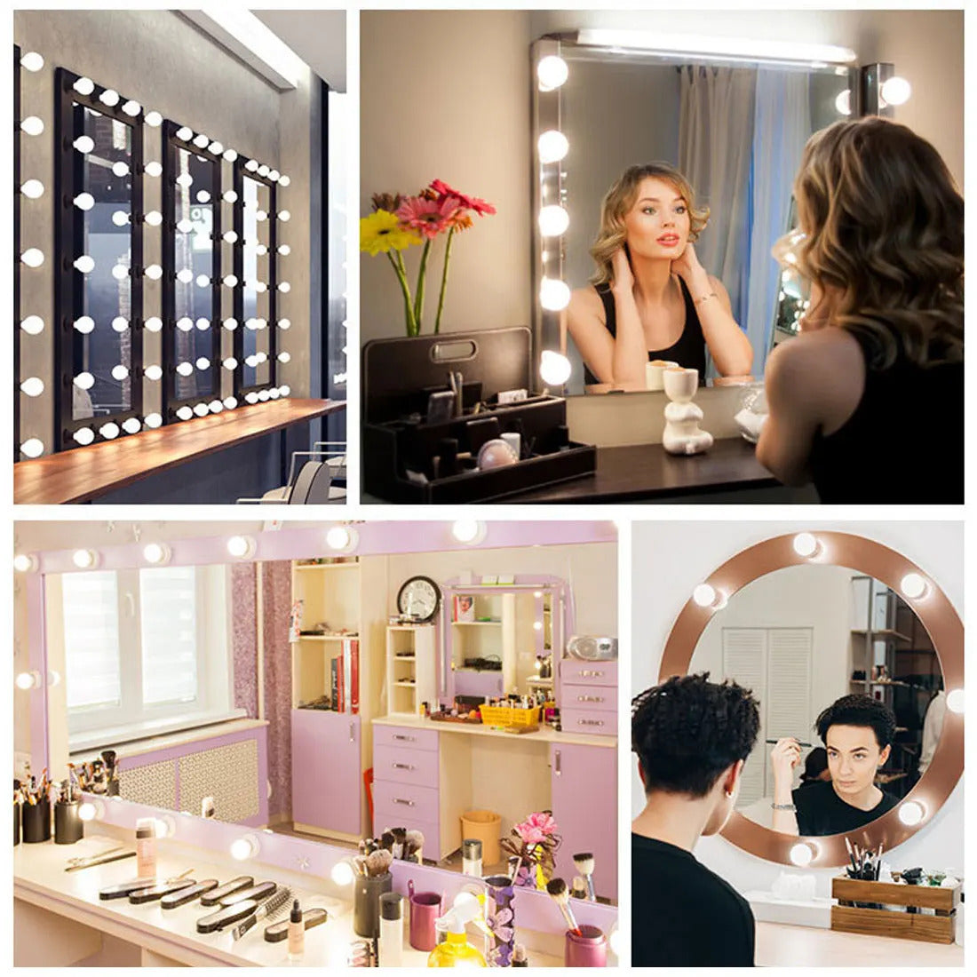 TSHOU280 Led Makeup Mirror Lamp Bulbs Decoration  6 10 14Bulbs Kit Bulb Hollywood Vanity Lights Touch Control for Dressing Table