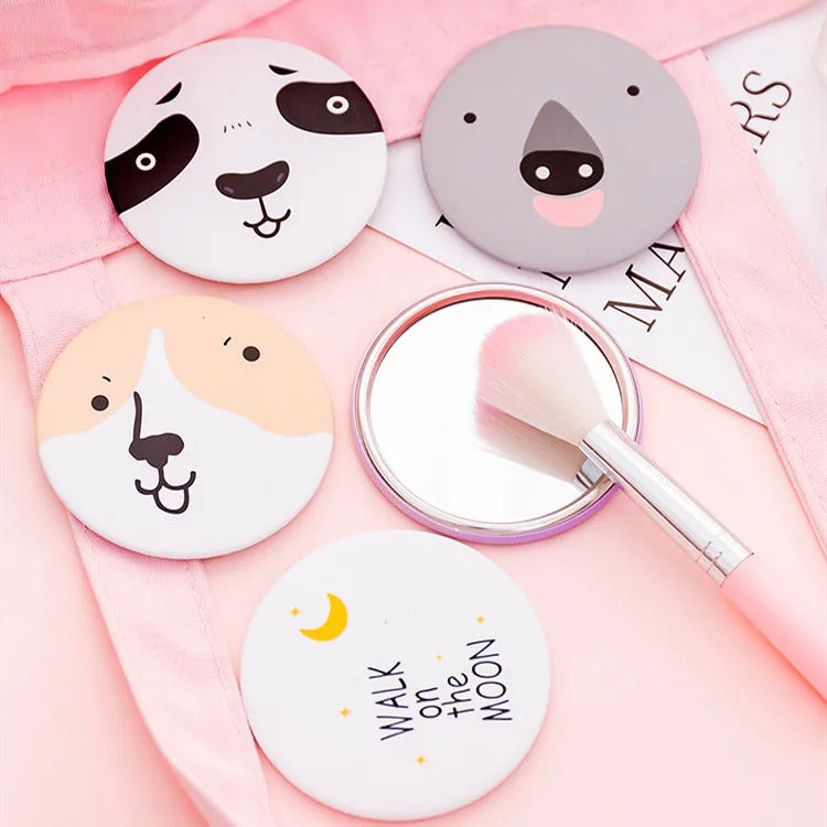 DSHOU272 Mirror Portable Hand Mini Make Up Mirror Travel Round Pocket Cosmetic Mirror Portable Beauty Makeup Tools Accessories