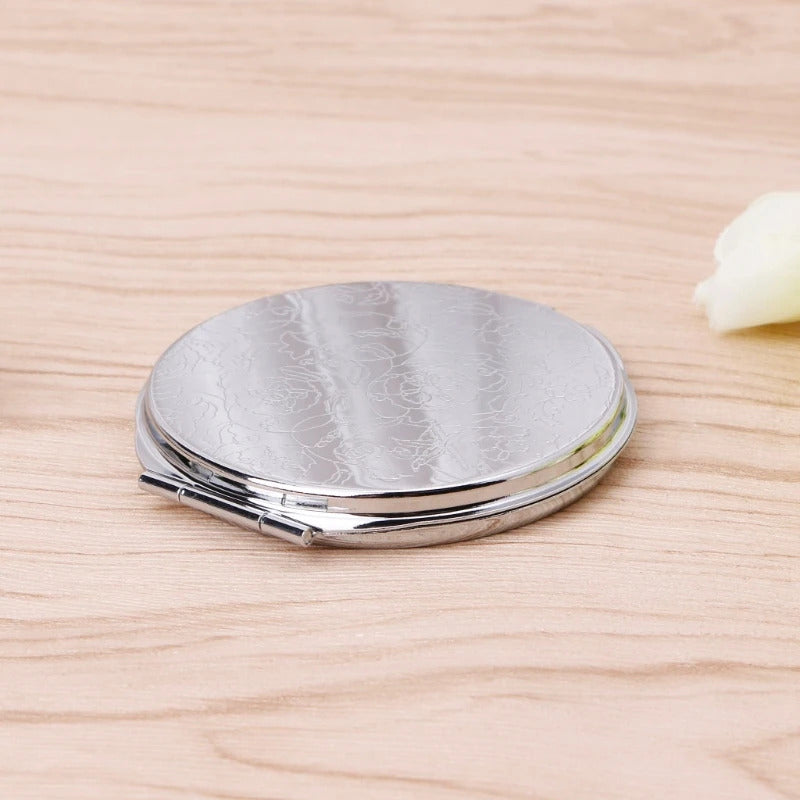 L152 Portable Hand Pocket Various Shapes Double Folded-Side Stainless Steel Mirror