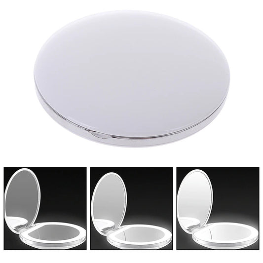 TSHOU1245  Travel Portable Lighting Magnifying Mirror New Foldable LED Light Mini Makeup Mirror Compact Cosmetic Mirror