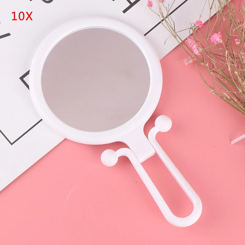 SET18  Travel 15/10X Magnifying Handheld Vanity Mirror Folding Hand Held Mirror-Double Sided Folding Adjustable Pedestal Makeup