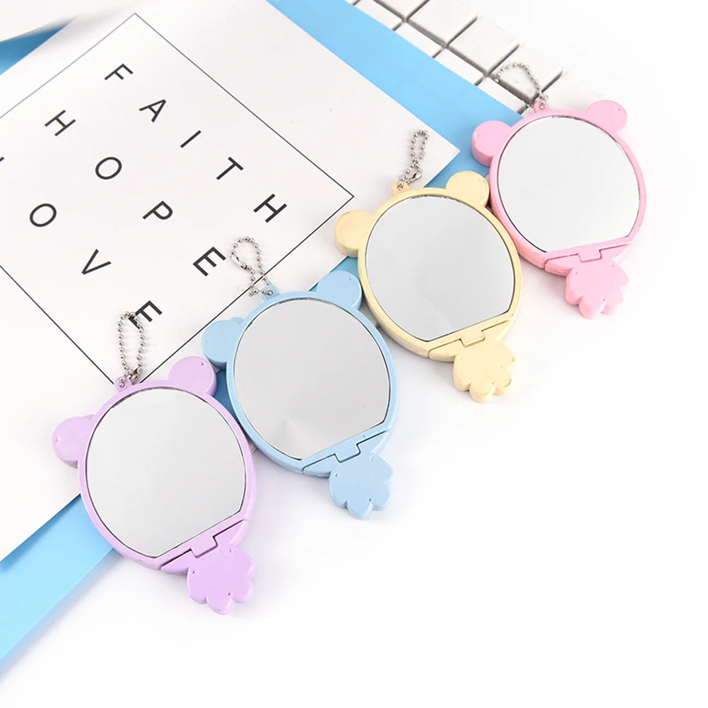 CX265 Cute Mini 1 Pcs Pocket Makeup Mirror Cartoon Animal Big Face Small Mirror Portable Makeup Mirror Comb for women