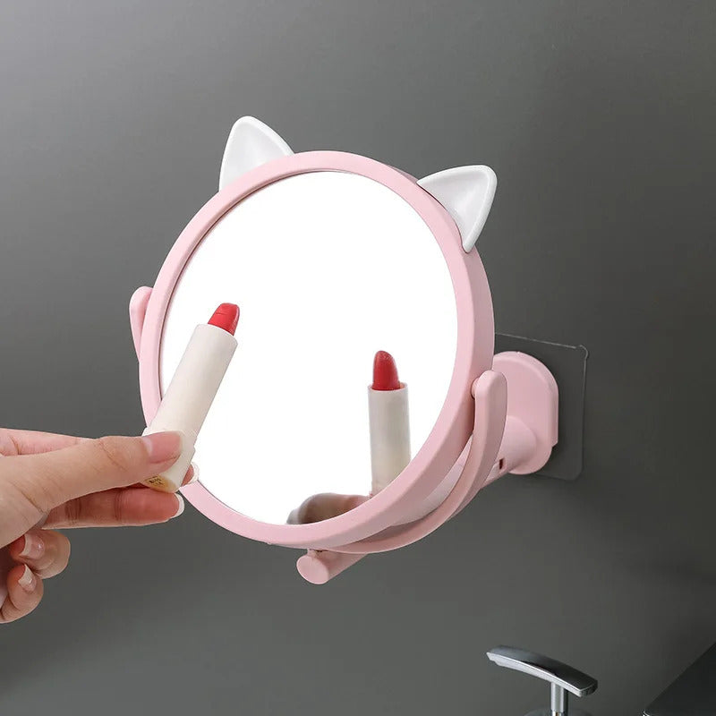 CX215 Fold Makeup Mirror Bathroom Wall Mounted Beauty Vanity Mirror Makeup Bath Cosmetic Folding
