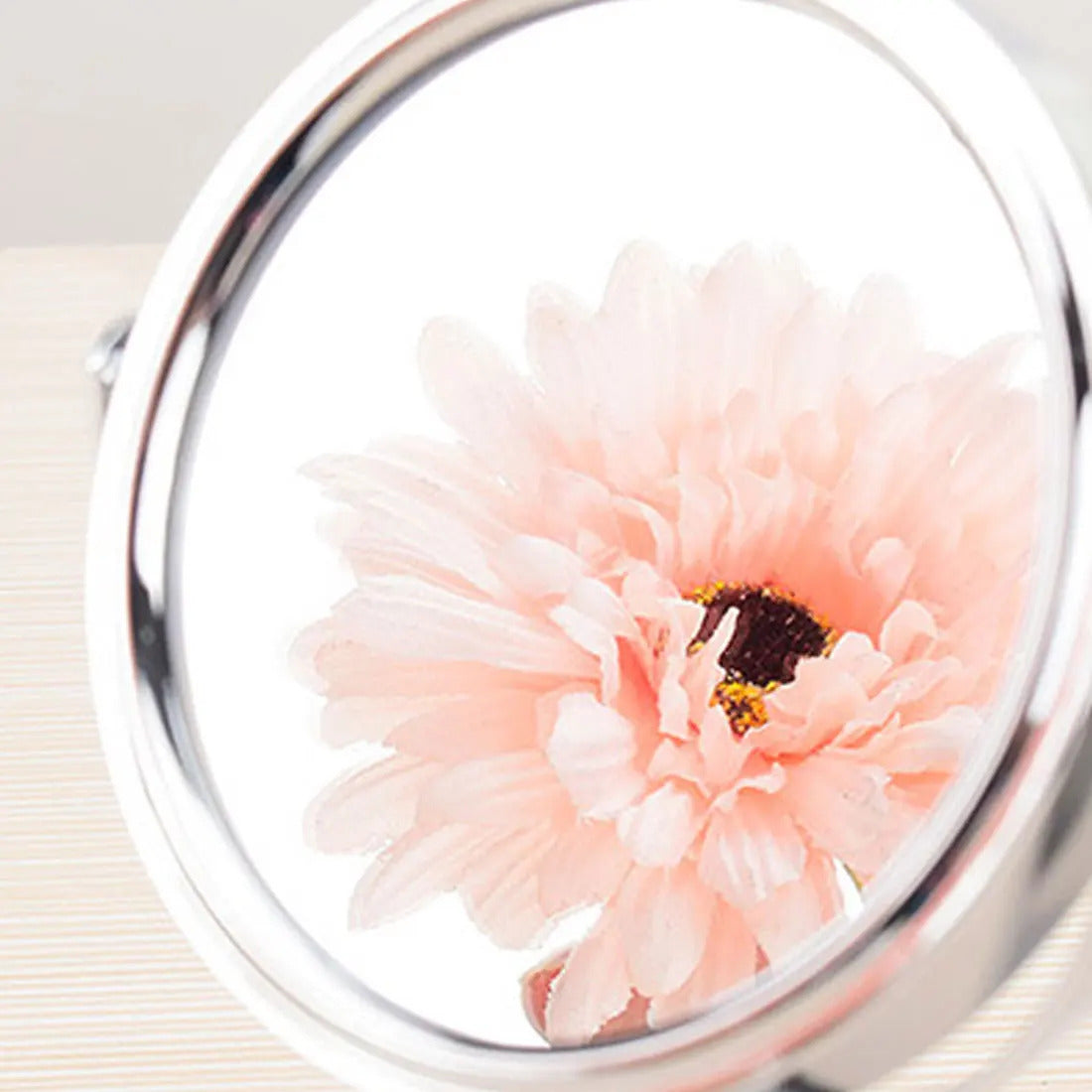 CSHOU397  Magnification Circular Make Up Mirrors Holder Cosmetic Double-Sided Desk Mirrors  8cm Women Ladies Home Bathroom Use