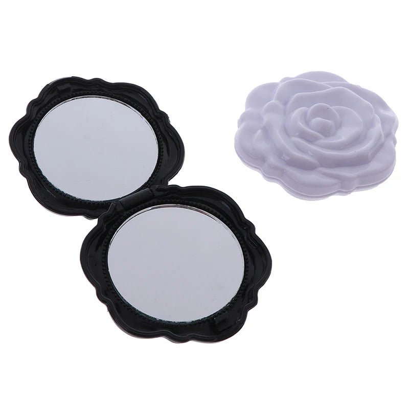 CASHOU168 Double Side Make Up Mirror Mini Rose Flower Make Up Mirror Cute Design Compact Portable Girls Pocket Mirror Unique Gift
