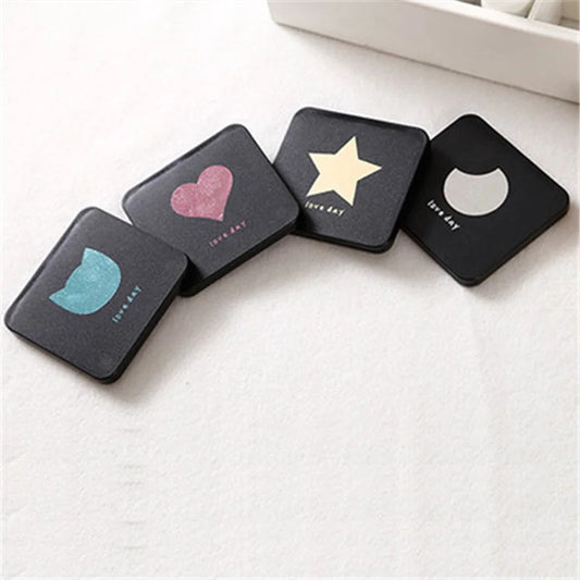 DSHOU256  Mini Square Makeup Mirror Portable Hand Mirror Double-sided Makeup Vanity Mirror Foldable Compact Mirror Pocket Cosmet