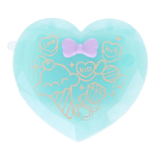 CX668  Folding Hair Brush With Mirror Compact Pocket Size Travel Comb Heart Shaped Gift U2JD