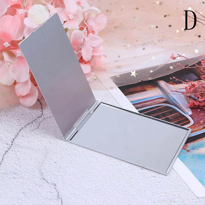 TSHOU532 Pocket Rectangle Makeup Folding Mirrors Ultra-thin Folding Make Up Mirror Personalised Portable Compact Cosmetic Mirror