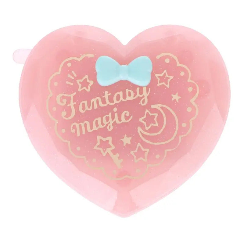 TSHOU787  Folding Hair Brush With Mirror Compact Pocket Size Travel Comb Heart Shaped Gift