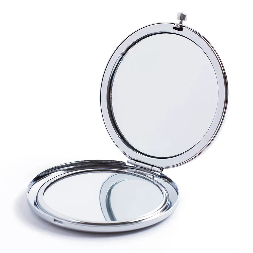 FEN70 Mini Makeup Mirrors 57.1mm Blank Round Metal Compact Mirror Portable Cosmetic Pocket Mirror Girl's Gift Women Beauty