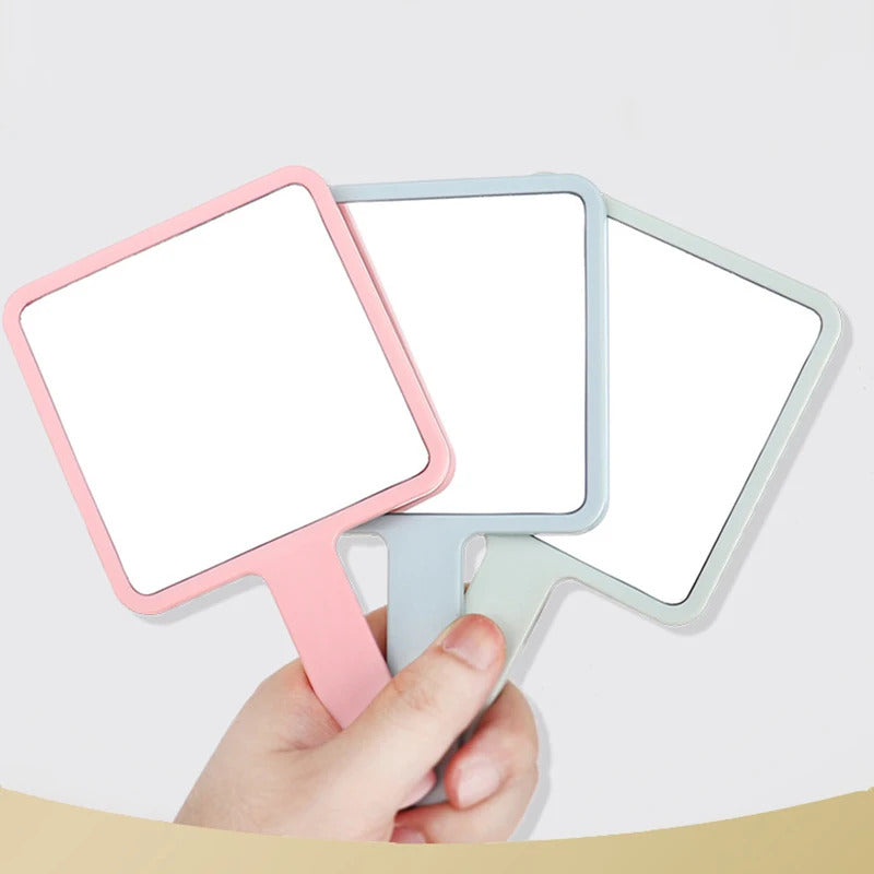 FEN79 Handle Mirror Square Makeup Mirror Handheld Vanity Mirror Hand Mirror Salon Makeup Vanity Cosmetic Compact Mirror for