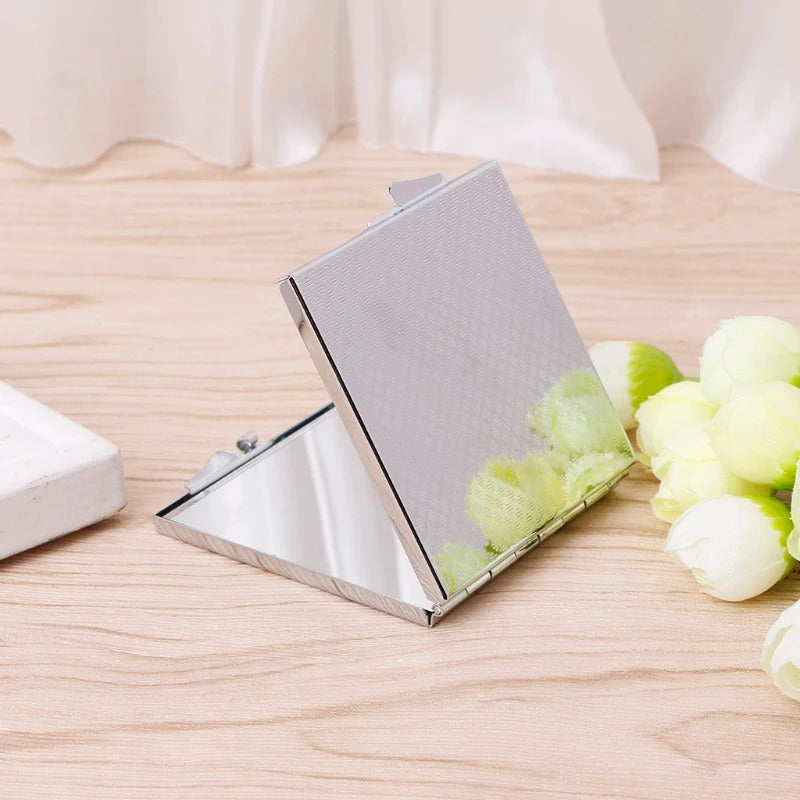 L152 Portable Hand Pocket Various Shapes Double Folded-Side Stainless Steel Mirror
