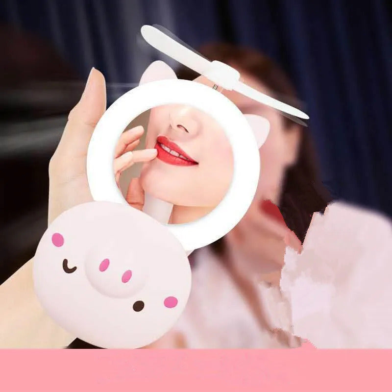 SET01  Makeup Mirror with USB Cable Cosmetic Mirror Switch Battery Operated Stand for Tabletop Bathroom Travel Protable Mirror