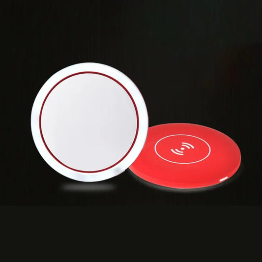 CX420  Wireless USB Charge LED Light Mini Circular Makeup Mirror Travel Cosmetic Mirror U2JD
