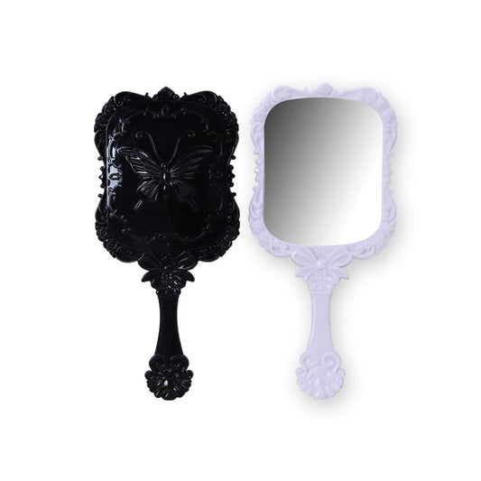 CX184 Plastic mirror retro butterfly carving dressing mirror small gift handle makeup mirror 12.5*5.5cm