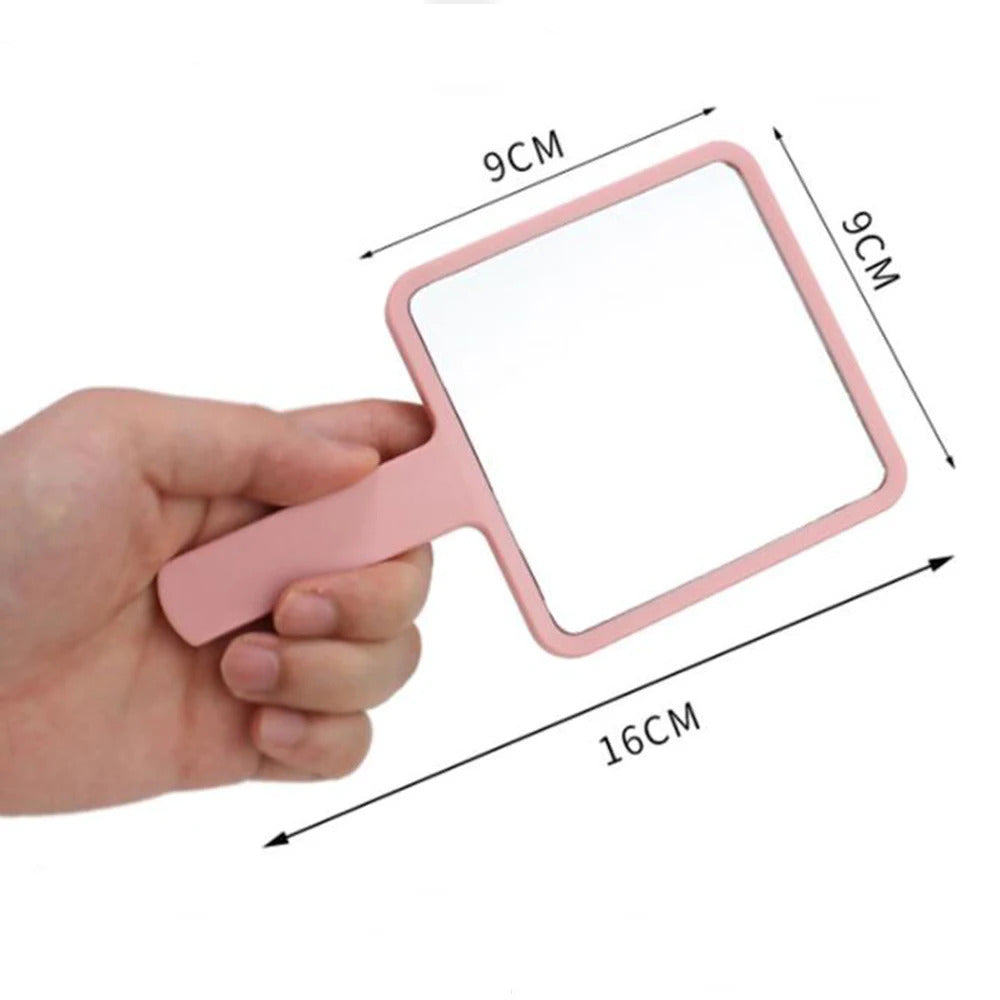 TSHOU1032 Handle Mirror Square Makeup Mirror Handheld Vanity Mirror Hand Mirror SPA Salon Makeup Vanity Cosmetic Compact Mirror