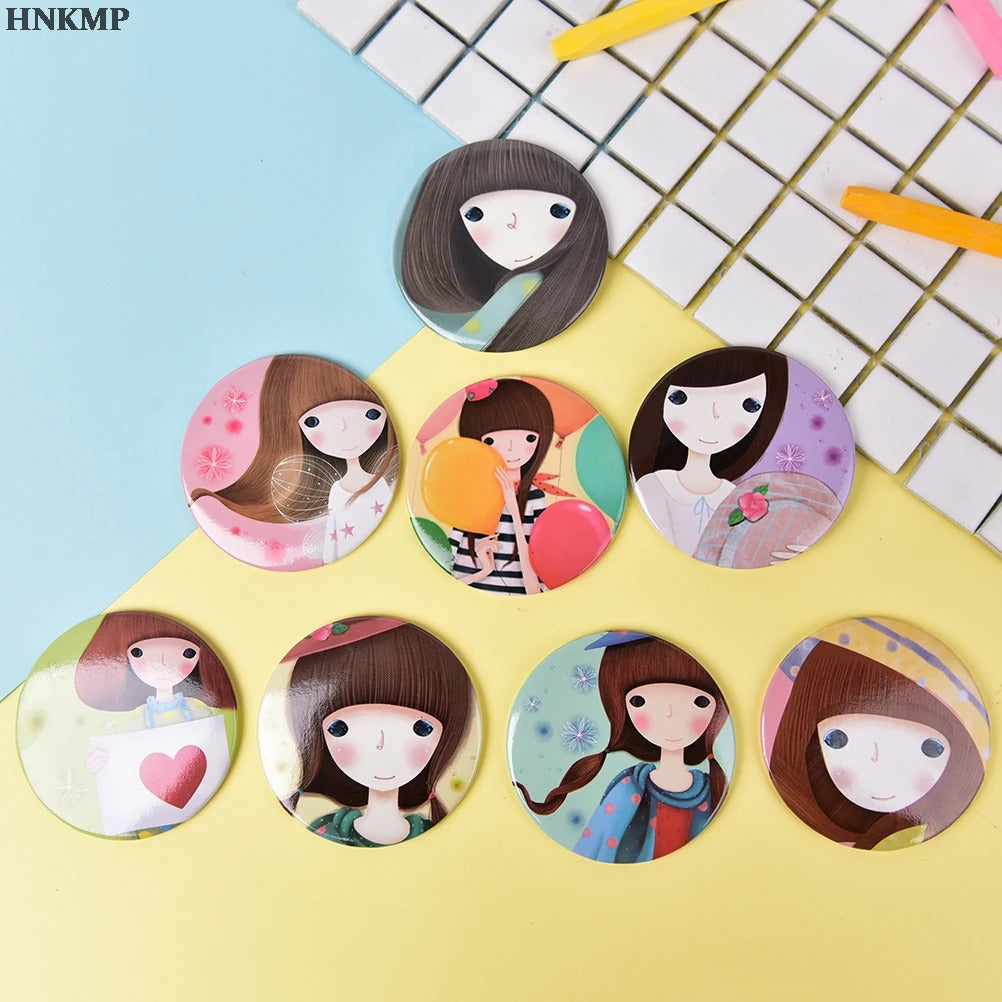 TSHOU1194  Mirrors Espelho De Maquiagem Espejos De Bolsillo Random Girl Mini Pocket Makeup Mirror Cosmetic Compact