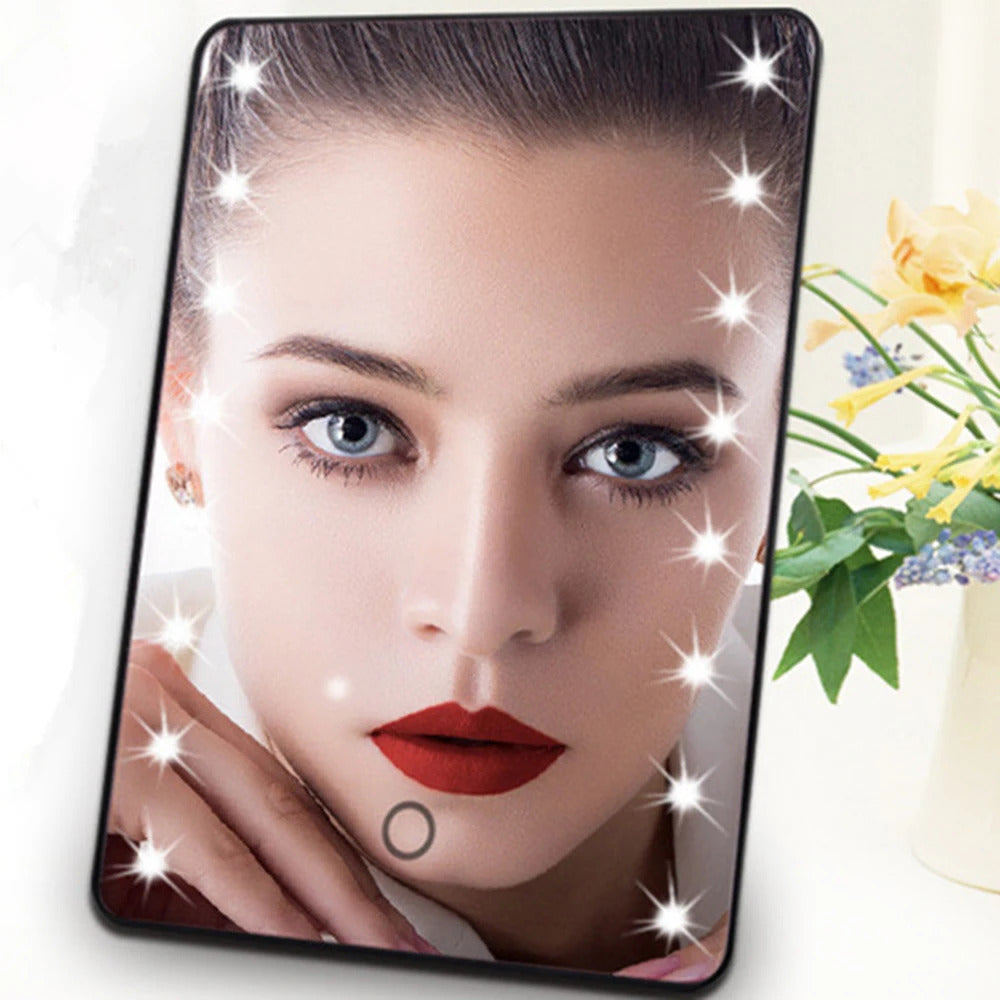 CASHOU94 Makeup Mirror With Leds Cosmetic Mirror With Touch Dimmer Switch Battery Operated Stand For Tabletop Bathroom Travelpc