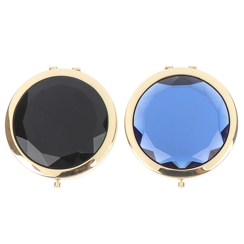 L515  Luxury Crystal Makeup Mirror Portable Round Folded Compact Mirrors Pocket Mirror Making Up for Personalized Gift