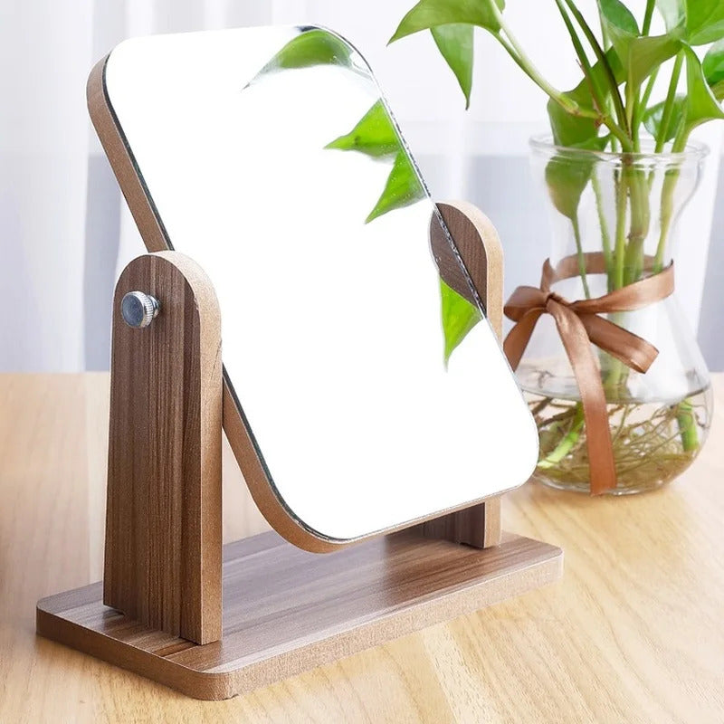 CX93 Makeup Mirror Wood Bathroom Accessories European Standable Desktop Decoration Mirror High Clear Standing Cosmetic Dress